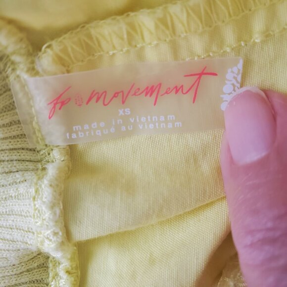 Free People FP Movement Mesmerize Me Yellow Cargo Pants High Rise Sz XS - Picture 11 of 16